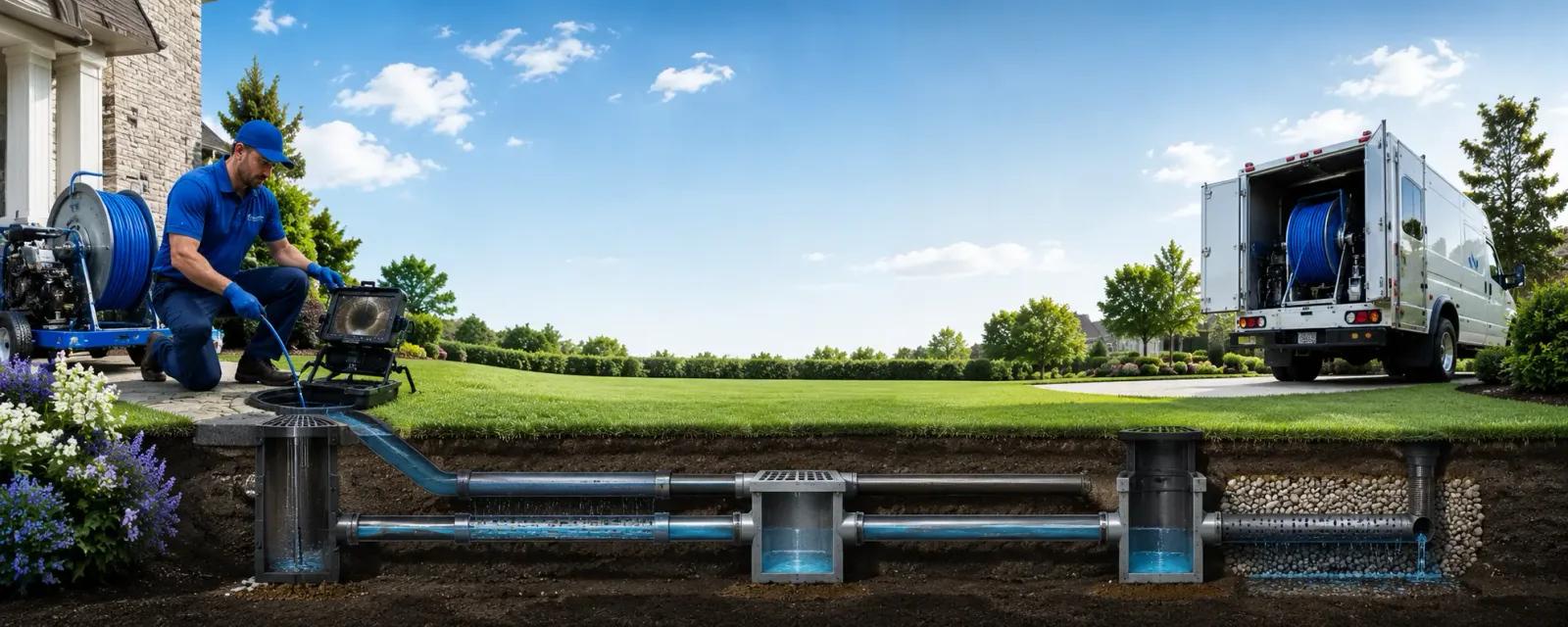 Outdoor drain cleaning information for Branscomb, CA